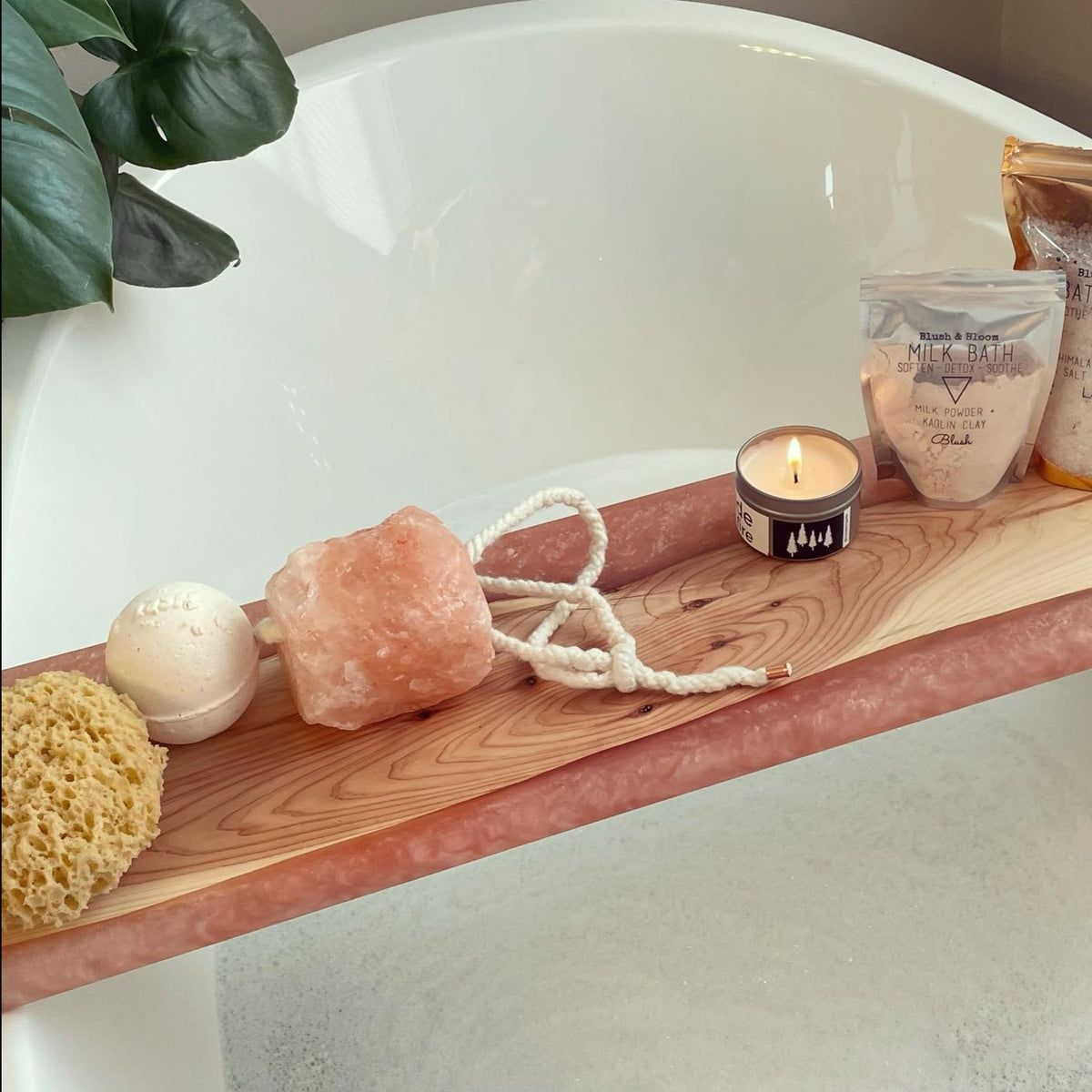 Epoxy and Wood Bathtub  Tray