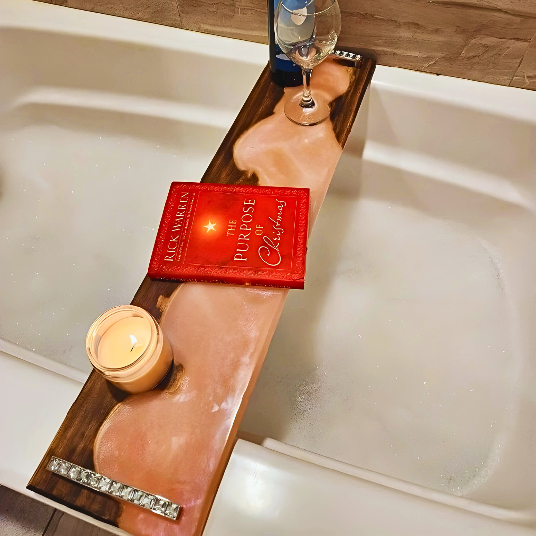 Moonlit Glow Epoxy Bathtub Tray
