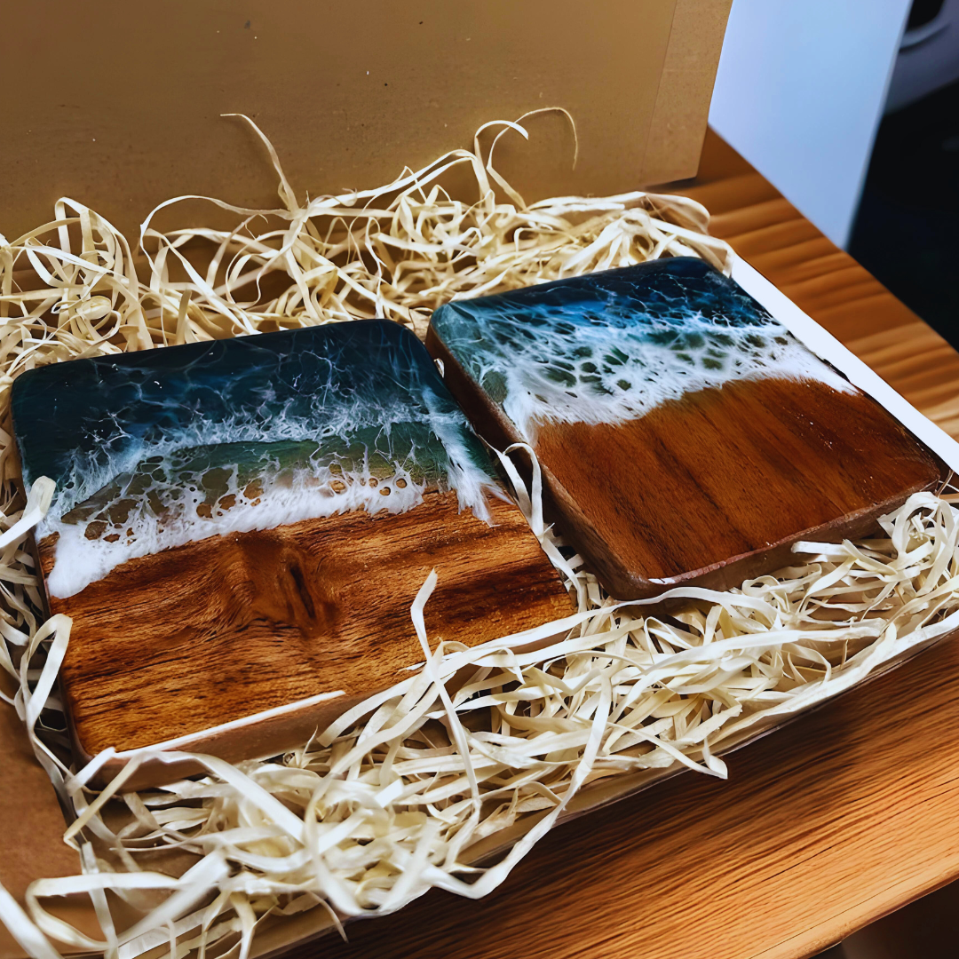 Ocean Drift Epoxy Coasters