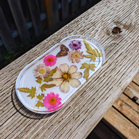 Multi Floral White Resin Jewelry Tray thumbnail