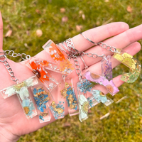 Personalized Initials Resin Keyring thumbnail
