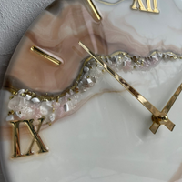 White Beige With Natural Stones Classic Clock thumbnail