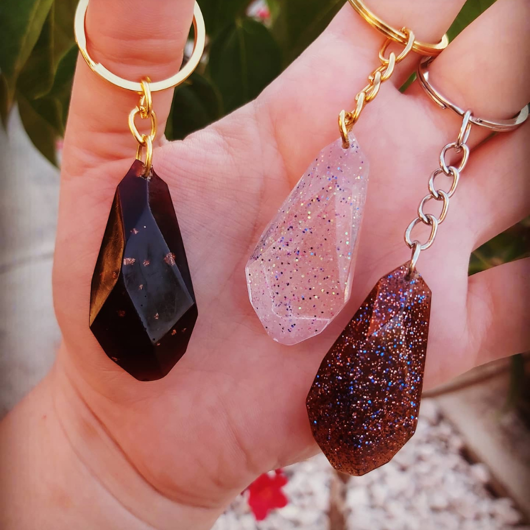 Epoxy keyrings with Dried Flowers