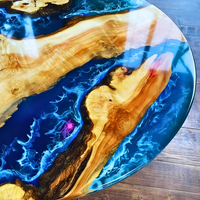 EPOXY Round Live Edge Dining Table thumbnail