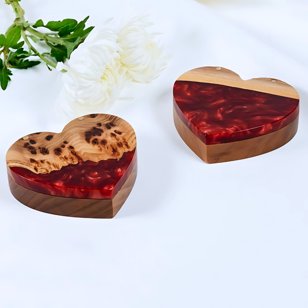 Twin Heart Epoxy Ring Box