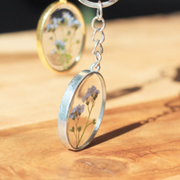 Real forget-me-nots Epoxy Keyrings thumbnail