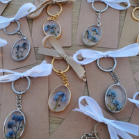 Real forget-me-nots Epoxy Keyrings thumbnail