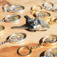 Real forget-me-nots Epoxy Keyrings thumbnail