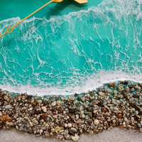 Shore line Epoxy Resin Clock thumbnail