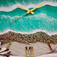 Shore line Epoxy Resin Clock thumbnail