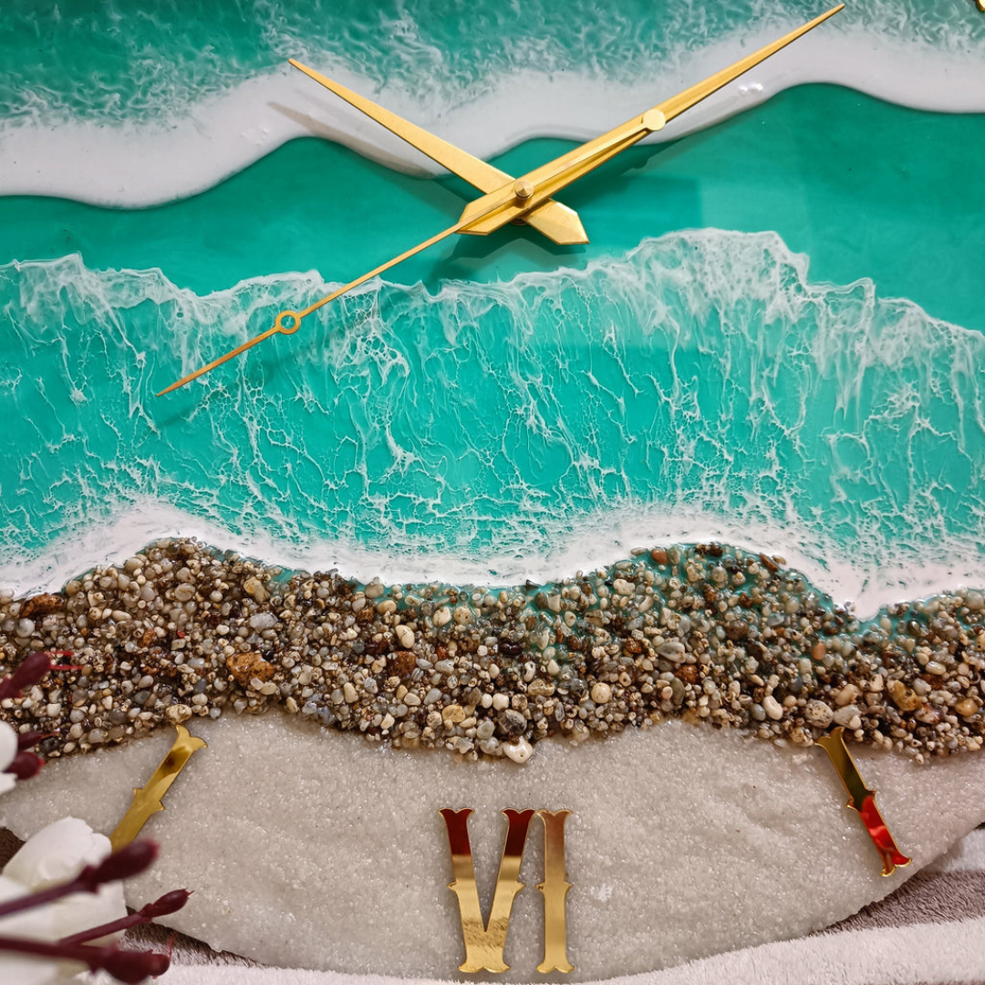 Shore line Epoxy Resin Clock