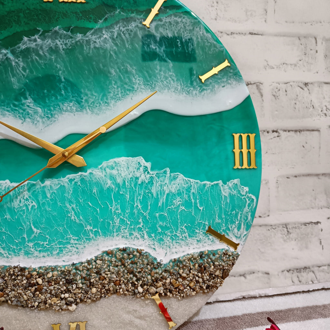 Shore line Epoxy Resin Clock