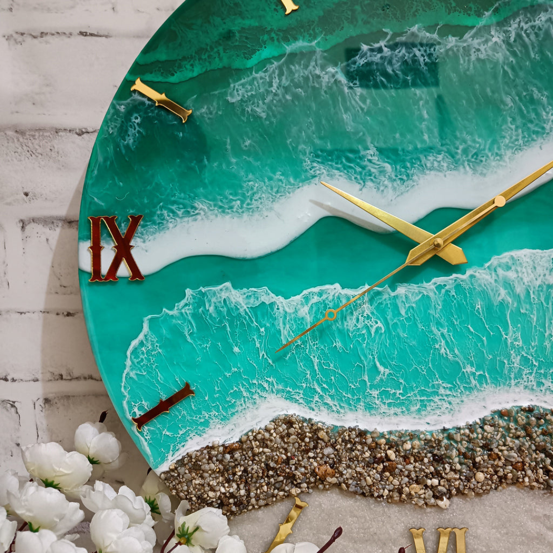 Shore line Epoxy Resin Clock