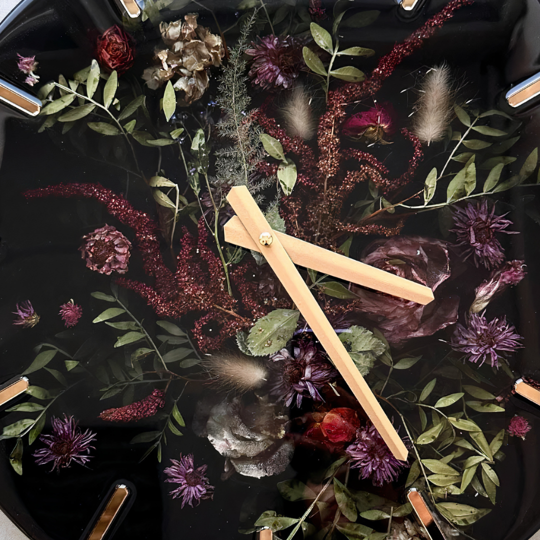 Floral Fusion Epoxy Resin Clocks