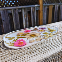 Multi Floral White Resin Jewelry Tray thumbnail