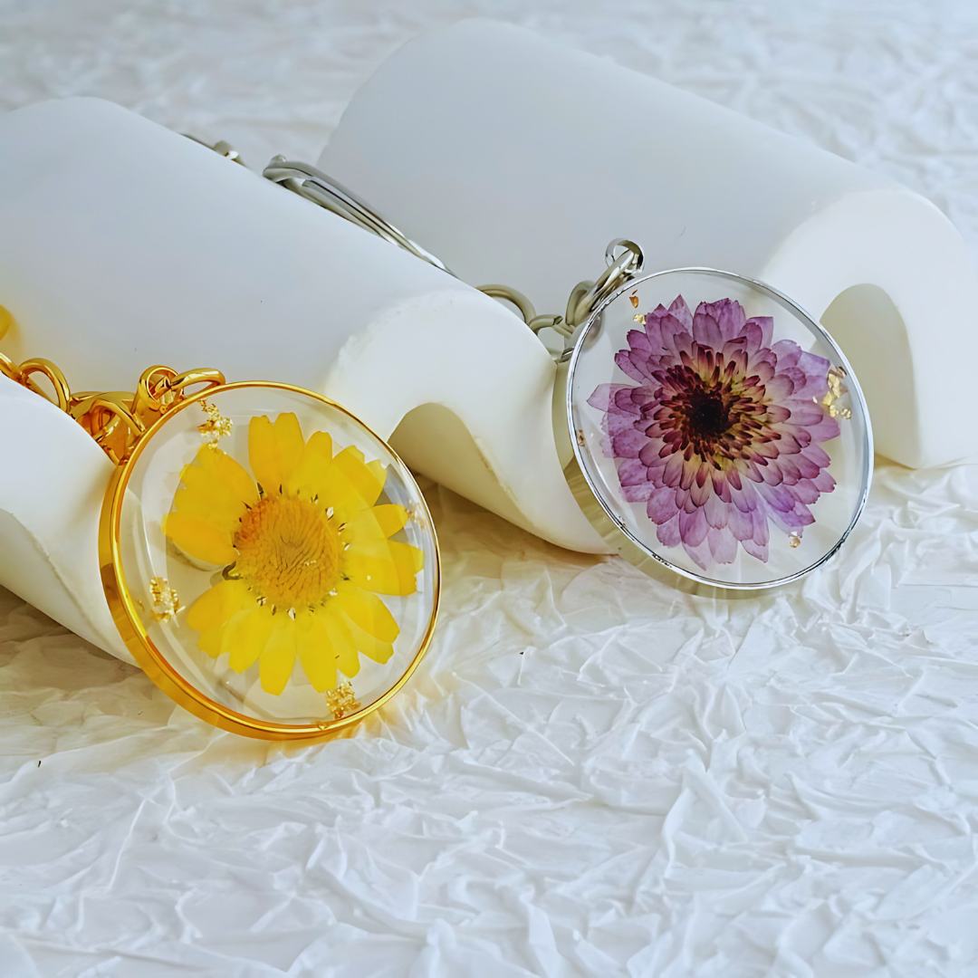 Floral Essence Epoxy Key Rings