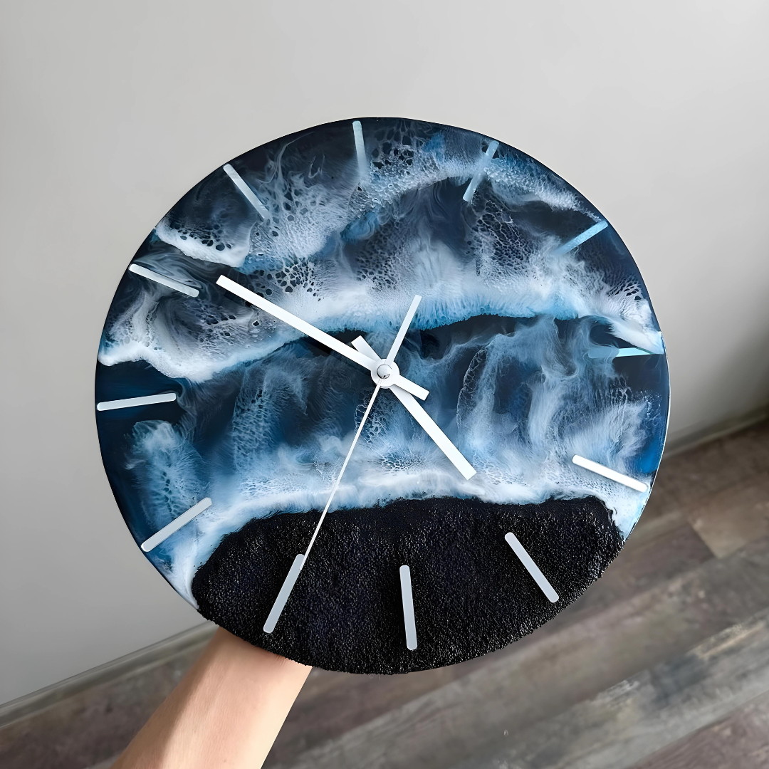 Beach Effect Resin Handmade Clock