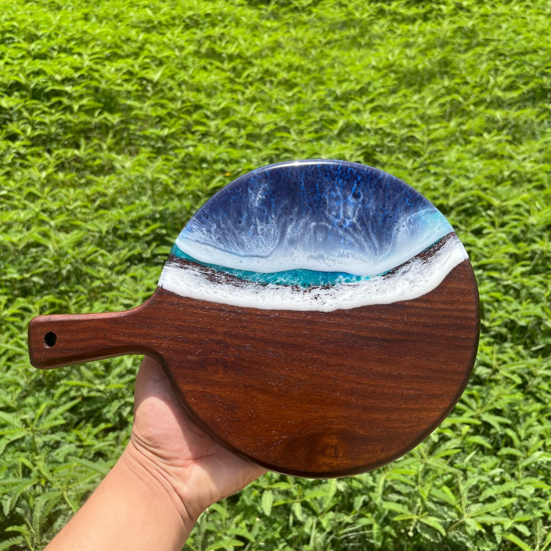 Ocean Wave Personalize Epoxy Cutting Board