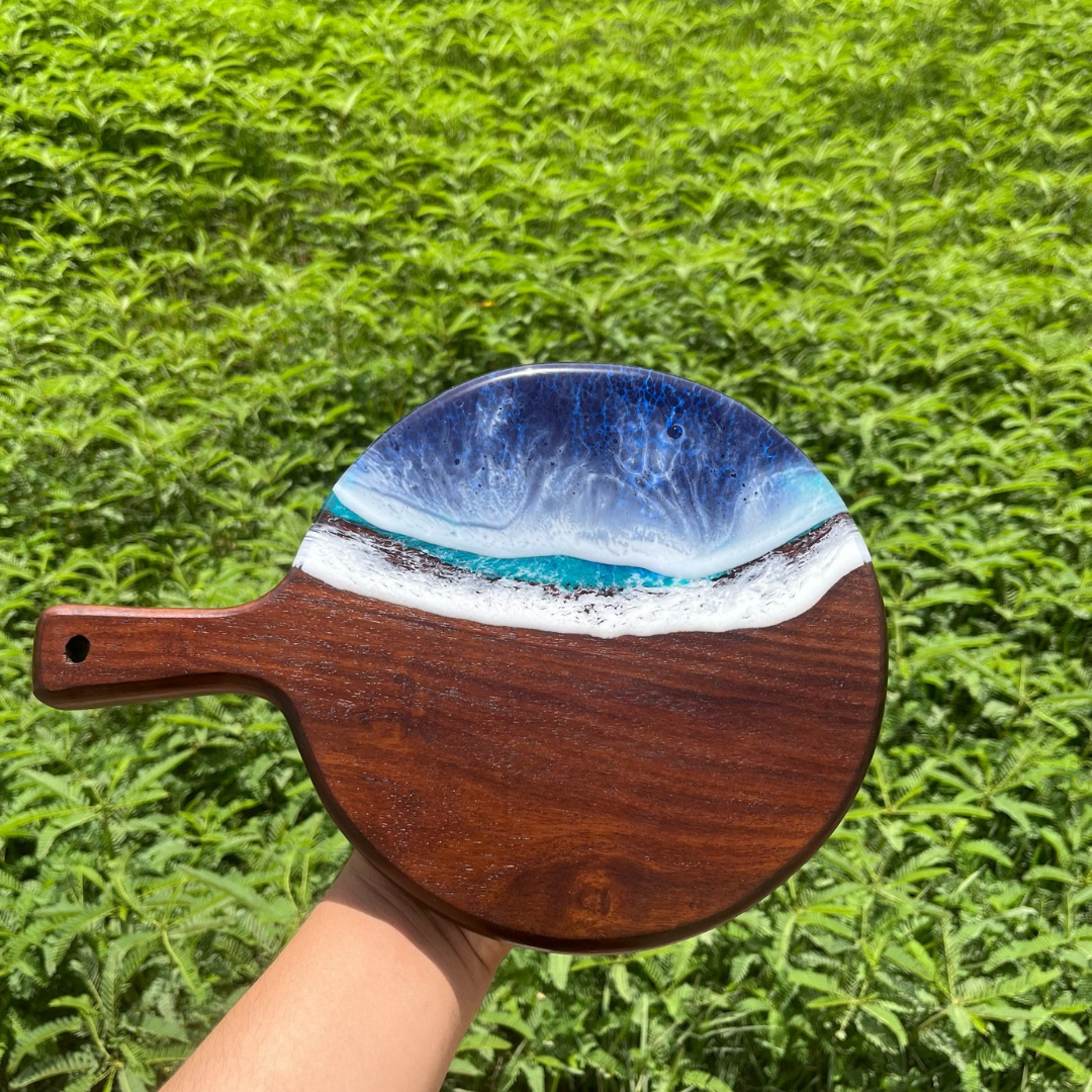 Ocean Wave Personalize Epoxy Cutting Board