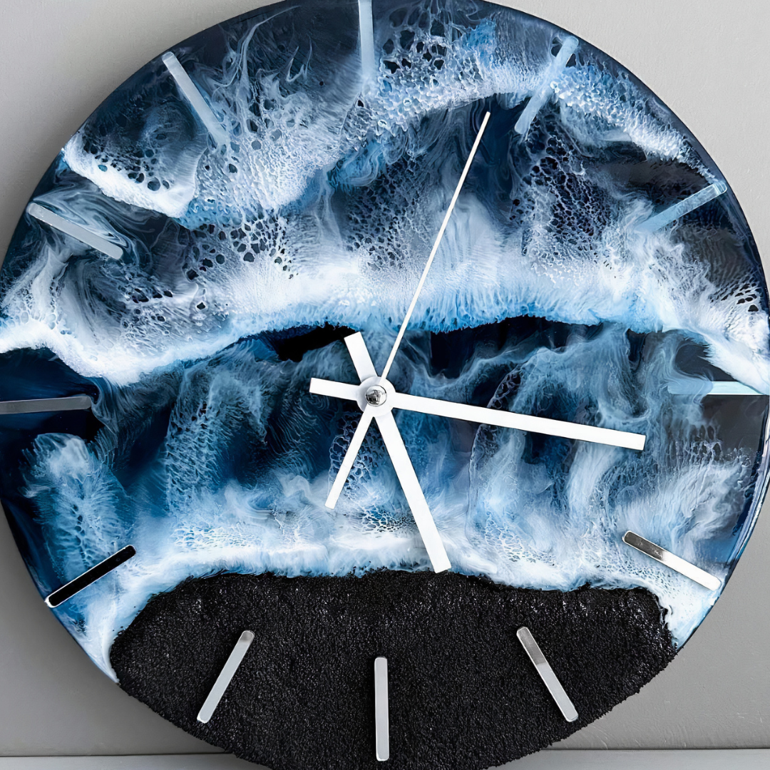 Beach Effect Resin Handmade Clock