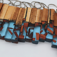 Blue Resin Wood chunk Keychains thumbnail