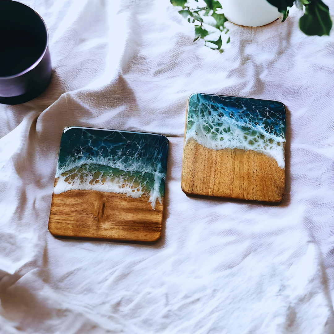 Ocean Drift Epoxy Coasters