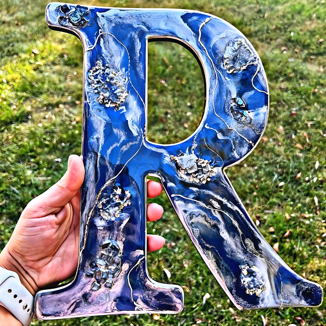 Tropical Paradise Geode Resin Letters