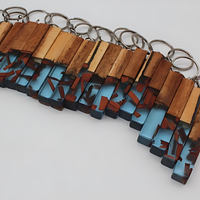 Blue Resin Wood chunk Keychains thumbnail