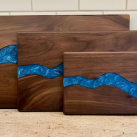 Engraved Blue Resin River Cutting Board thumbnail