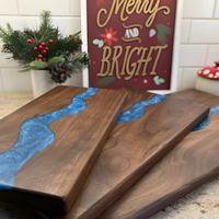 Engraved Blue Resin River Cutting Board thumbnail