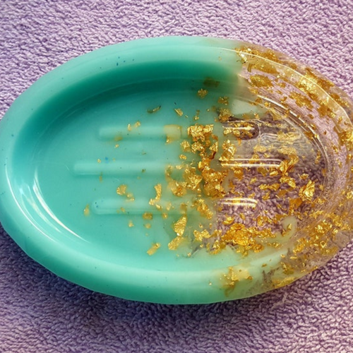 Aqua Epoxy Resin Soap Dish