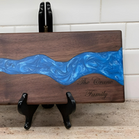 Engraved Blue Resin River Cutting Board thumbnail