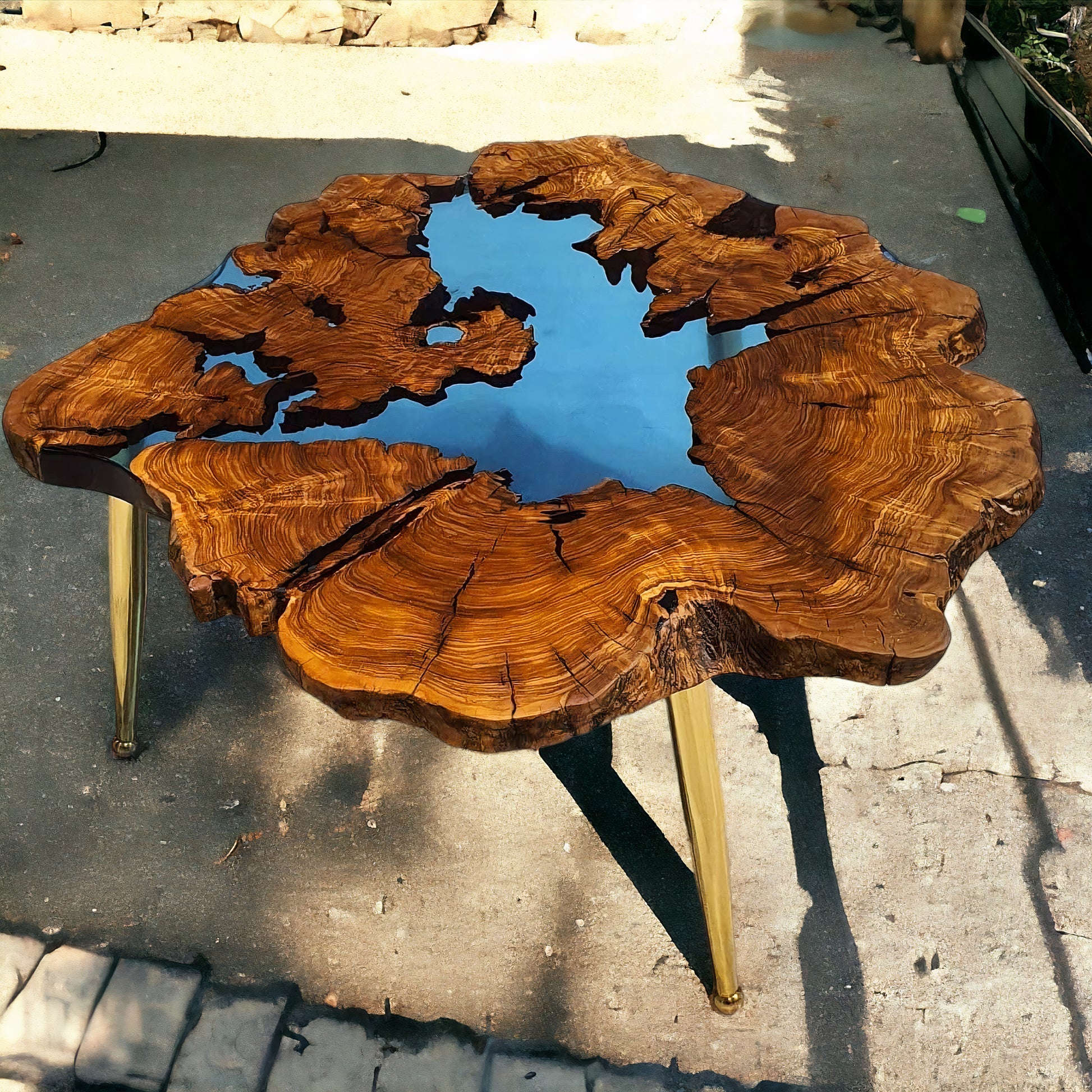 Resin Live Edge Wooden Table