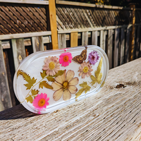 Multi Floral White Resin Jewelry Tray thumbnail