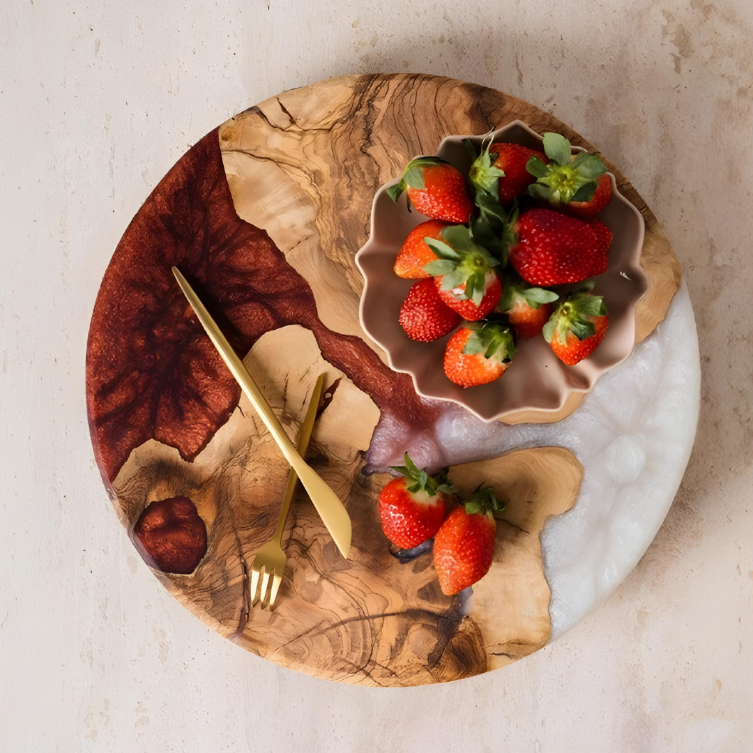 Epoxy Round Ocean Serving Board