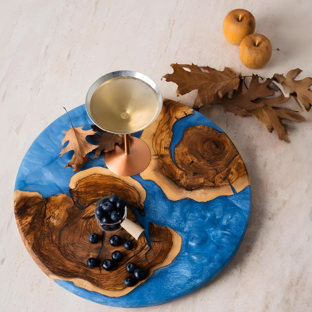 Epoxy Round Ocean Serving Board
