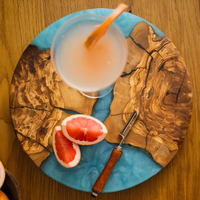 Epoxy Round Ocean Serving Board thumbnail