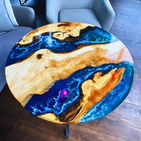 EPOXY Round Live Edge Dining Table thumbnail