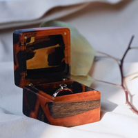 Burnt Oak Orange Resin Ring box thumbnail