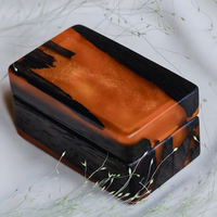 Burnt Oak Orange Resin Ring box thumbnail