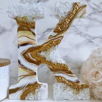 Midnight White Geode Resin Letters thumbnail
