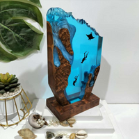 Epoxy and Wood Manta Ray Lamp thumbnail
