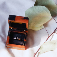 Burnt Oak Orange Resin Ring box thumbnail