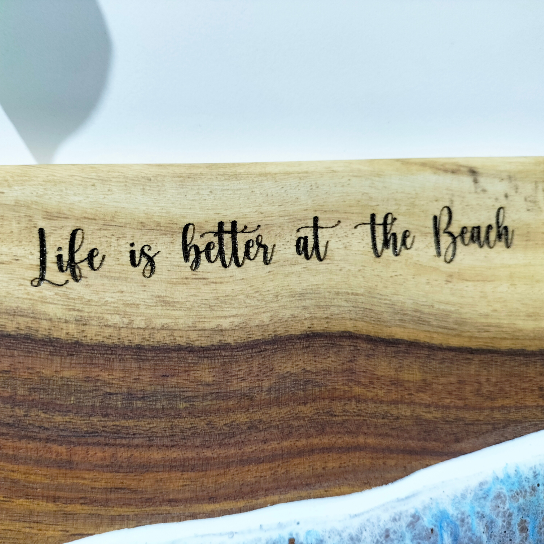 Personalized Olive Wood + Resin Serving Board