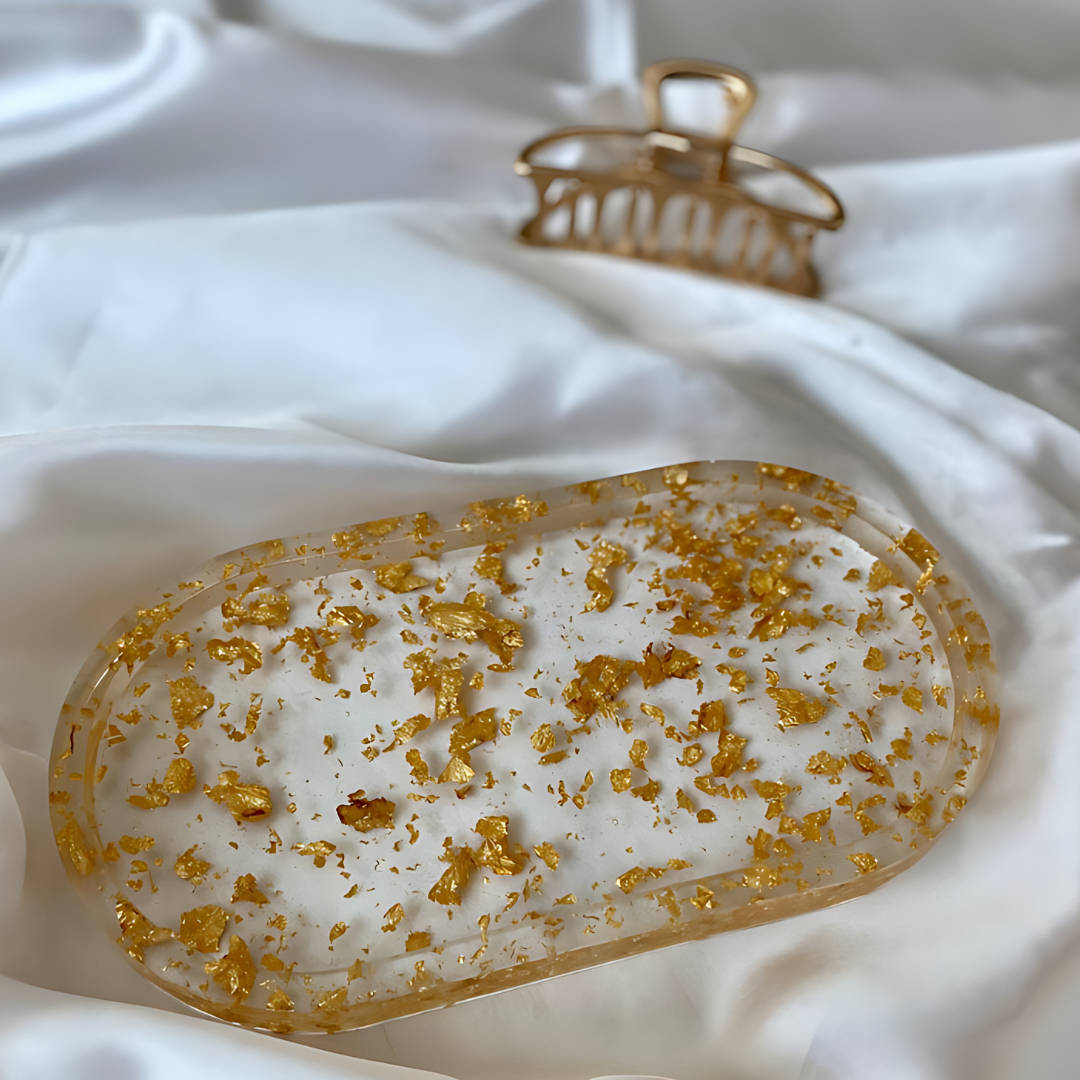 Translucent Gold Foil Epoxy Tray