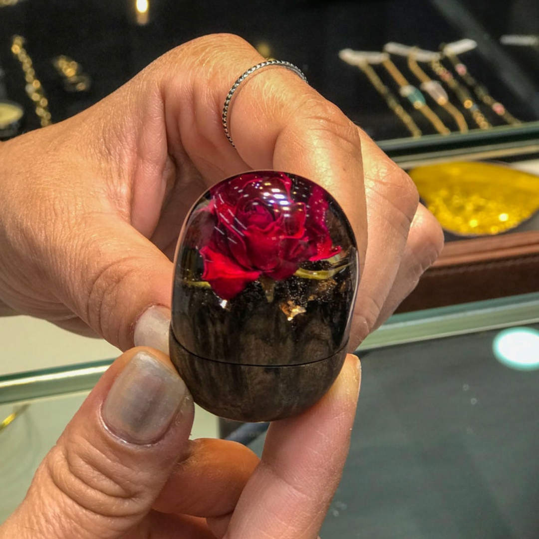 Timeless Rose Resin Ring Box
