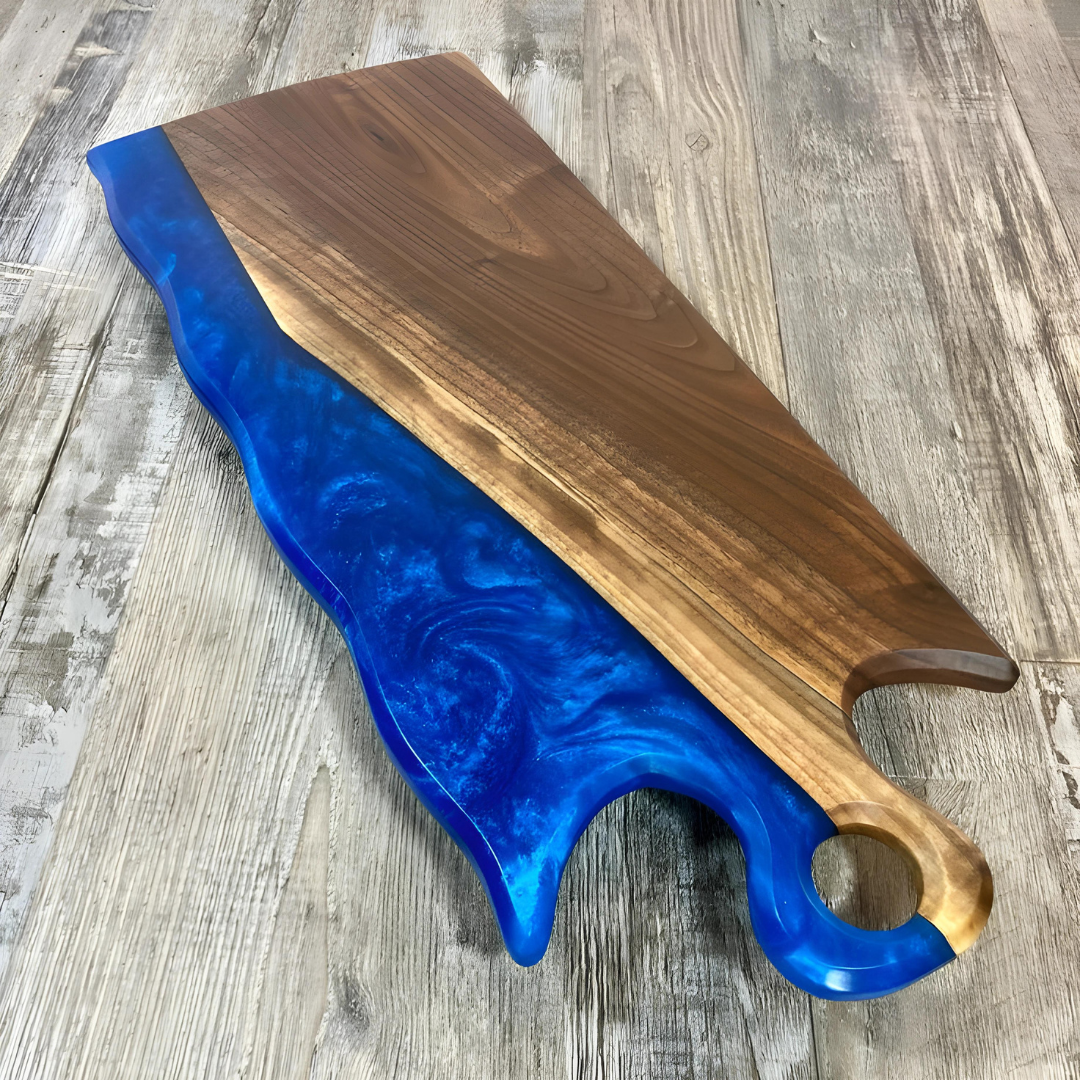 Custom Blue Epoxy Cutting boards