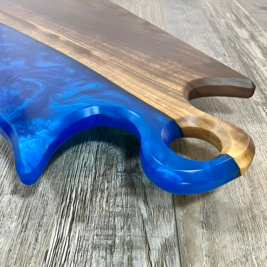 Custom Blue Epoxy Cutting boards