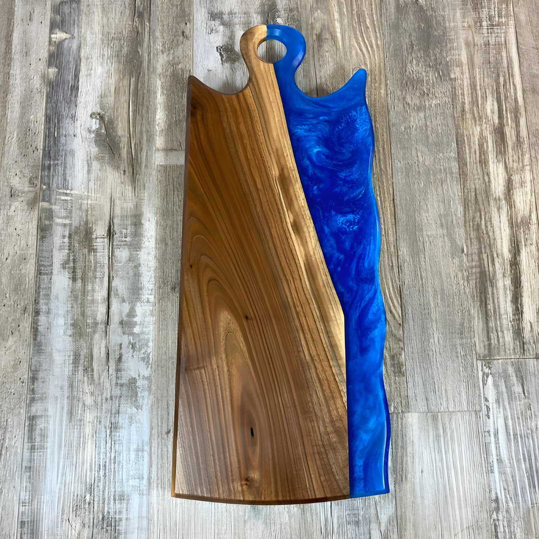 Custom Blue Epoxy Cutting boards
