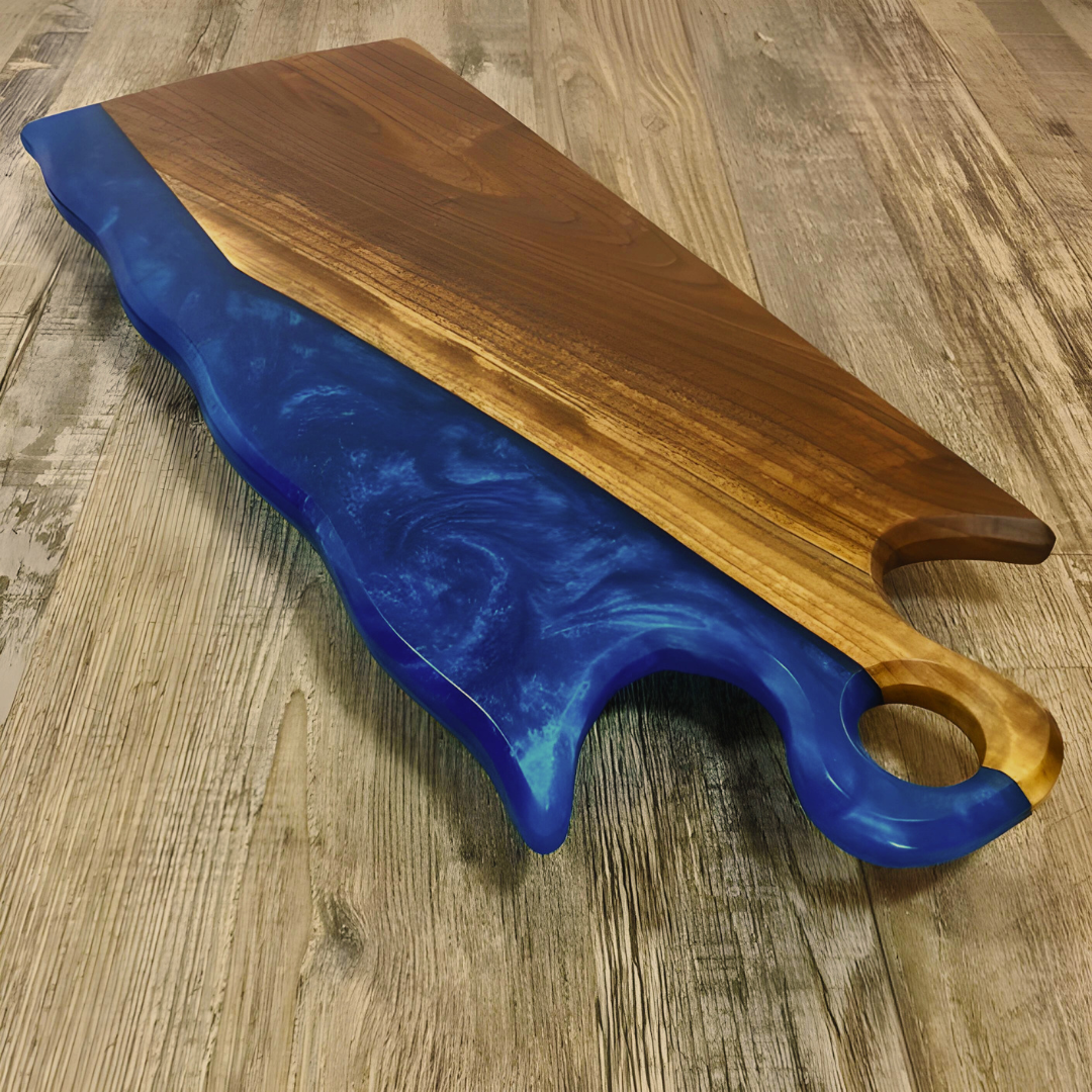 Custom Blue Epoxy Cutting boards